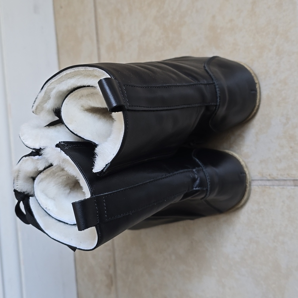 NWOB Aintap Leather/Shearling Lace-up Boot - Picture 7 of 12